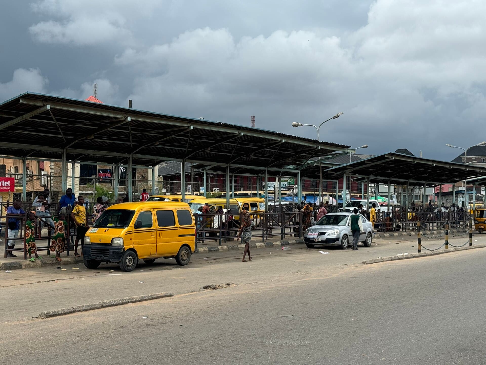 Lagos BRT buses parked at a terminal