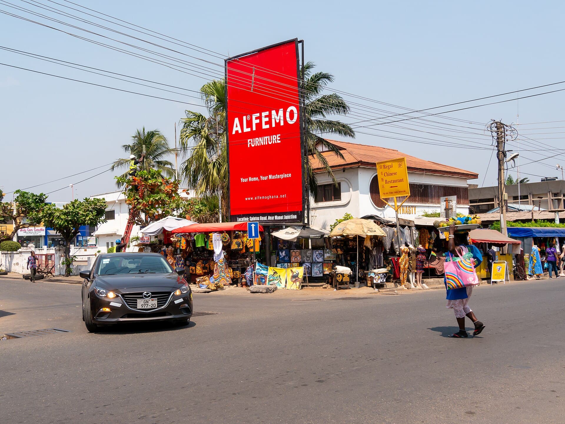 Oxford Street in Osu, Accra's busiest nightlife strip